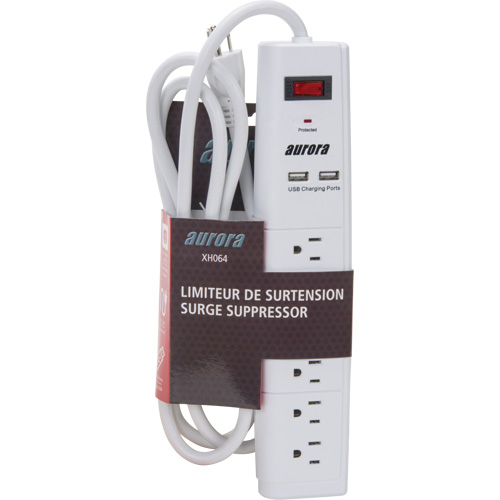 USB Charging Surge Protector, 6 Outlets, 1200 J, 1875 W, 6' Cord Groupe Belzile Dickner
