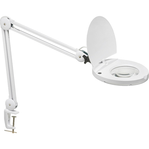 LED Magnifier with A-Bracket, 3 Diopter, LED Light, 47" Arm, C-Clamp, White Groupe Belzile Dickner