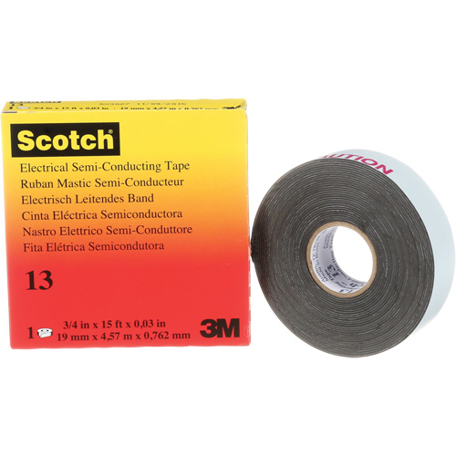 Ruban isolant semi-conducteur Scotch, 19 mm (3/4") x 4,6 m (15'), Noir, 30 mils Groupe Belzile Dickner