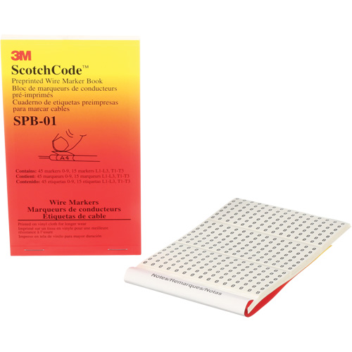 Livret d'&eacute;tiquettes pour le marquage de fils pr&eacute;imprim&eacute;es ScotchCode Groupe Belzile Dickner