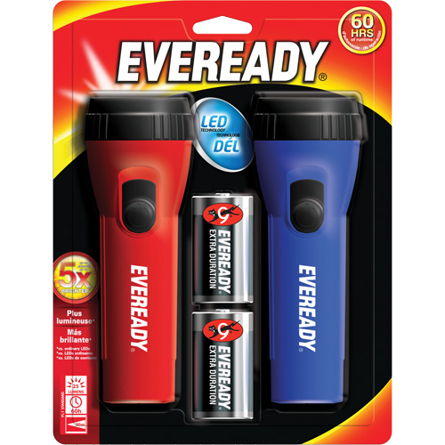 Eveready&reg; General Purpose Flashlight Kit, LED, 25 Lumens, D Batteries Groupe Belzile Dickner