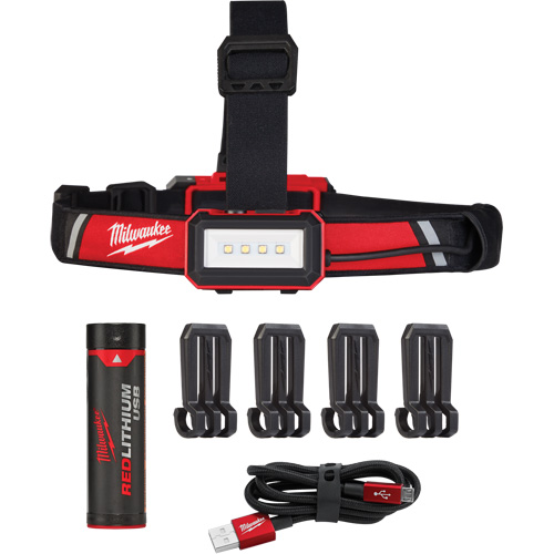 Low-Profile USB Headlamp, LED, 600 Lumens, 2 Hrs. Run Time, Rechargeable Batteries Groupe Belzile Dickner