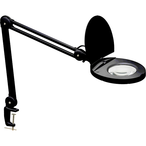 Adjustable Magnifier Lamp, 3 Diopter, LED Light, 47" Arm, C-Clamp, Black Groupe Belzile Dickner