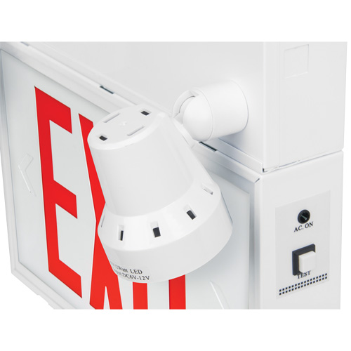 Exit Sign with Security Lights, LED, Battery Operated/Hardwired, 12-1/10" L x 11" W, English Groupe Belzile Dickner
