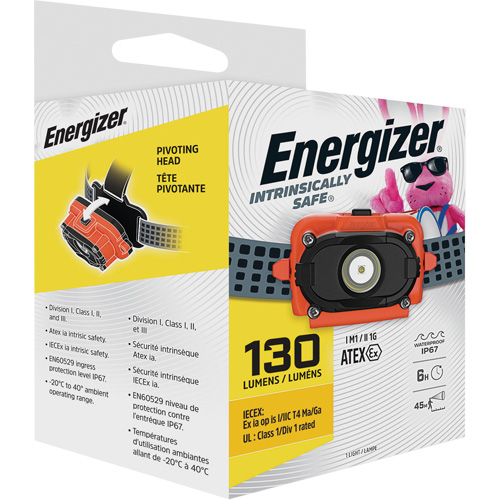 Lampe frontale &agrave; s&eacute;curit&eacute; intrins&egrave;que, DEL, 130 lumens, 6 hres de fonctionnement, piles AAA Groupe Belzile Dickner