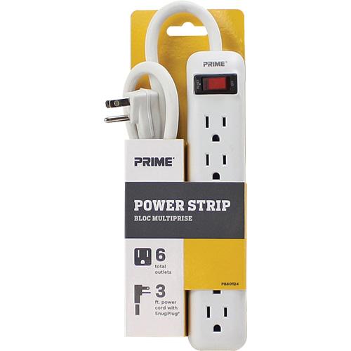 Power Strip, 6 Outlet(s), 3', 15 A, 1875 W, 125 V Groupe Belzile Dickner