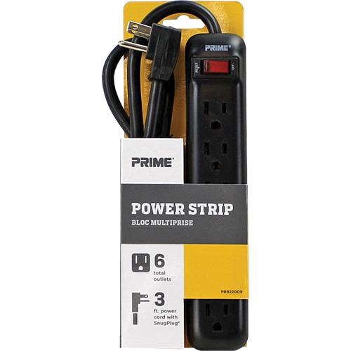 Bloc multiprise, 6 Prise(s), 3', 15 A, 1875 W, 125 V Groupe Belzile Dickner