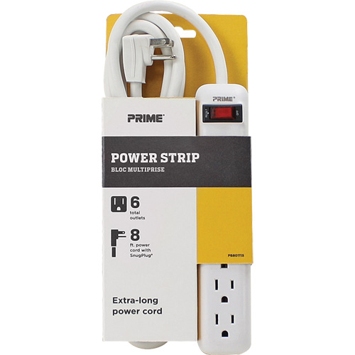 Power Strip, 6 Outlet(s), 8', 15 A, 1875 W, 125 V Groupe Belzile Dickner