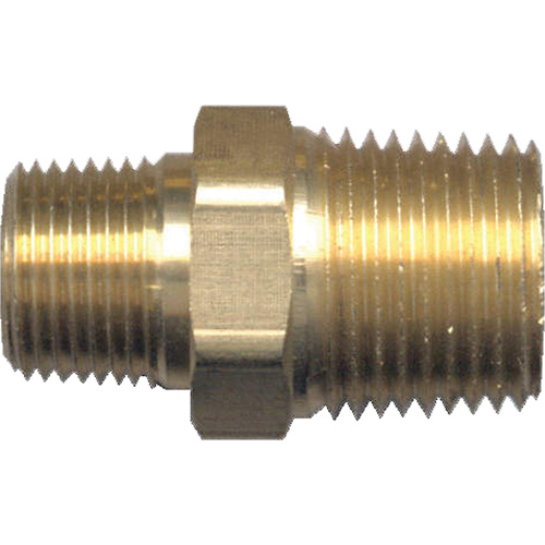 Reducing Hex Nipple, Brass, 1/2" x 3/8", NPT x NPT Groupe Belzile Dickner