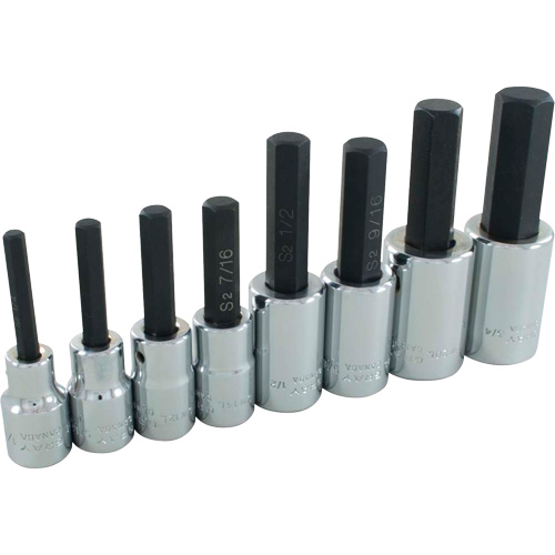 Hex Head SAE Socket Set, Hex, 1/2" Drive, 8 Pcs Groupe Belzile Dickner