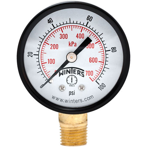 Manom&egrave;tre &eacute;conomique,  2", 0 - 100 psi, Fixation inf&eacute;rieure, Analogique Groupe Belzile Dickner