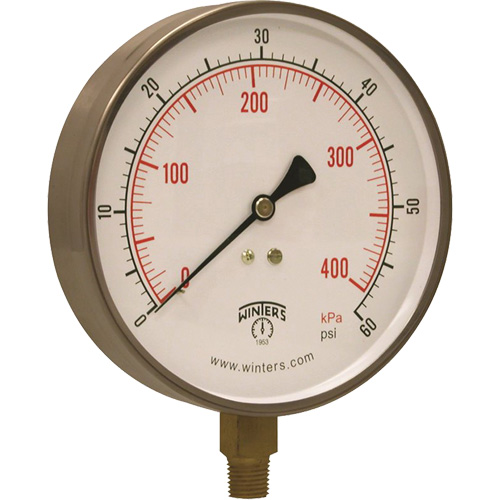 Stainless Steel Pressure Gauge, 2-1/2" , 30" Hg Vac., Bottom Mount, Liquid Filled Analogue Groupe Belzile Dickner