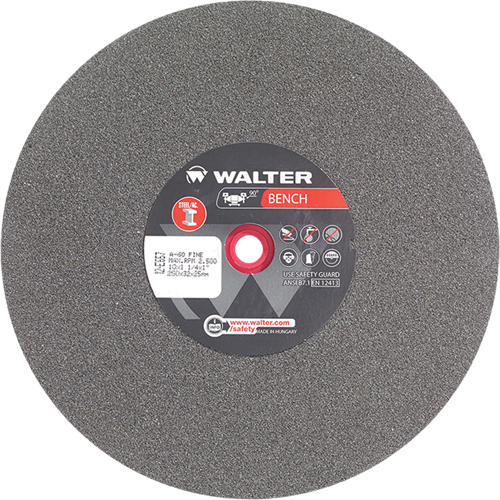 Bench Grinding Wheel, 10" x 1-1/4", 1" Arbor, 1 Groupe Belzile Dickner