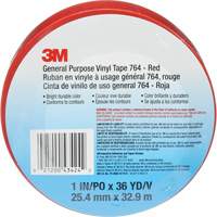 Ruban en vinyle pour travaux g&eacute;n&eacute;raux 764, 25,4 mm (1") la x 32,9 m (108') lo, 5 mils, Rouge Groupe Belzile Dickner