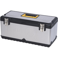 JPSTB-22 Stainless Steel Hand Tool Box, 11" D x 22-1/2" W x 10-3/4" H, Black/Grey Groupe Belzile Dickner