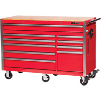 PRC5610 Pro Series Roller Cabinet, 10 Drawers, 55-9/10" W x 24-1/10" D x 39-7/10" H, Red Groupe Belzile Dickner