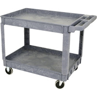 JPTC-3624 Heavy-Duty Polypropylene Shop Cart, 2 Tiers, 46" W x 25-1/2" D x 33-1/4" H, 500 lbs. Cap. Groupe Belzile Dickner