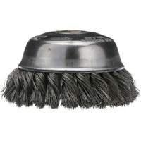 Brosse boisseau &agrave; fil nou&eacute;, 4" dia. x 5/8"-11 arbre Groupe Belzile Dickner