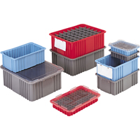Contenants Divider Box, Poly&eacute;thyl&egrave;ne, 10,8" la x 8,3" p x 2,5" h, Gris Groupe Belzile Dickner