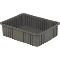 Contenant Divider Box, Poly&eacute;thyl&egrave;ne, 20,9" la x 15,9" p x 6" h, Gris Groupe Belzile Dickner