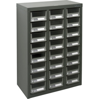 KPC-400 Parts Cabinet, Galvanized Steel, 24 Drawers, 17-3/10" x 8-7/10" x 25-3/5", Grey Groupe Belzile Dickner