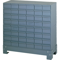 Industrial Drawer Cabinet With Base, 48 Drawers, 34-1/8" W x 12-1/4" D x 33-3/4" H, Grey Groupe Belzile Dickner