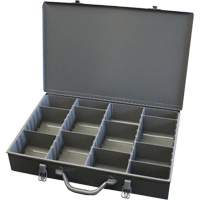 Boîtes à compartiments ajustables, Acier, Variable compartiments, 18" la x 12" p, 3" h, Gris CA977 | Dickner Inc