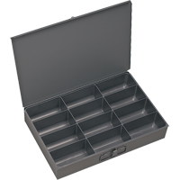 Compartment Scoop Boxes, Steel, 12 Slots, 13 3/8" W x 9-1/4" D x 2" H, Grey Groupe Belzile Dickner