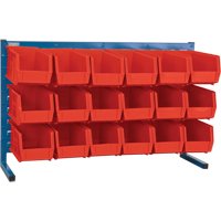 Louvered Rack with Bins, 18 Bins, 36" W x 8-1/4" D x 22" H Groupe Belzile Dickner