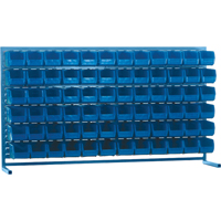 Louvered Rack with Bins, 72 Bins, 72" W x 15" D x 40" H Groupe Belzile Dickner