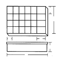 Boîte à compartiments, Plastique, 24 compartiments, 18-1/2" la x 13" p, 3" h, Gris CB496 | Dickner Inc