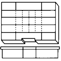 Boîte à compartiments, Plastique, 15-1/2" la x 11-3/4" p, 2-1/2" h, Gris CB498 | Dickner Inc