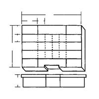 Boîte à compartiments, Plastique, 24 compartiments, 15-1/2" la x 11-3/4" p, 2-1/2" h, Gris CB499 | Dickner Inc