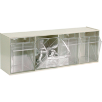 Tip-Out Bins Modular Storage System, 23-5/8" W x 6-5/8" D x 8-1/8" H, 4 Drawers Groupe Belzile Dickner