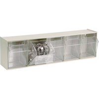 Tip-Out Bins Modular Storage System, 23-5/8" W x 5-1/4" D x 6-1/2" H, 5 Drawers Groupe Belzile Dickner