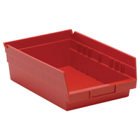Bacs de rangement pour tablettes, 8-3/8" la x 4" H x 11-5/8" p, Rouge, Capacit&eacute; 30 lb Groupe Belzile Dickner