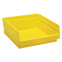 Shelf Bins, 11-1/8" W x 4" H x 11-5/8" D, Yellow, 30 lbs. Capacity Groupe Belzile Dickner