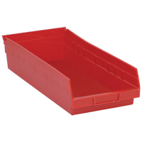 Shelf Bins, 8-3/8" W x 4" H x 17-7/8" D, Red, 40 lbs. Capacity Groupe Belzile Dickner