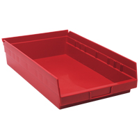 Shelf Bins, 11-1/8" W x 4" H x 17-7/8" D, Red, 40 lbs. Capacity Groupe Belzile Dickner