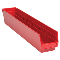 Shelf Bins, 4-1/8" W x 4" H x 23-5/8" D, Red, 50 lbs. Capacity Groupe Belzile Dickner