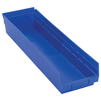 Shelf Bins, 6-5/8" W x 4" H x 23-5/8" D, Blue, 50 lbs. Capacity Groupe Belzile Dickner
