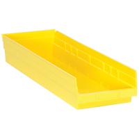Shelf Bins, 8-3/8" W x 4" H x 23-5/8" D, Yellow, 50 lbs. Capacity Groupe Belzile Dickner