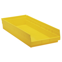 Shelf Bins, 11-1/8" W x 4" H x 23-5/8" D, Yellow, 50 lbs. Capacity Groupe Belzile Dickner