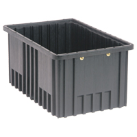 Conductive Dividable Grid Containers, Polypropylene, 10-7/8" W x 16-1/2" D x 8" H, Black Groupe Belzile Dickner