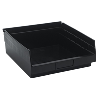 Economy Shelf Bin, 11-1/8" W x 4" H x 11-5/8" D, Black Groupe Belzile Dickner