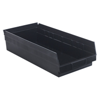 Economy Shelf Bin, 8-3/8" W x 4" H x 17-7/8" D, Black Groupe Belzile Dickner