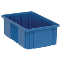 Contenants Divider Box, Plastique, 16,5" la x 10,9" p x 6" h, Bleu Groupe Belzile Dickner