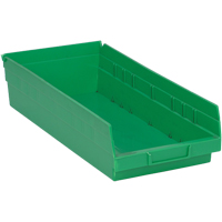 Shelf Bins, 8-1/8" W x 4" H x 17-7/8" D, Green, 40 lbs. Capacity Groupe Belzile Dickner