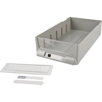 Replacement Drawer for KPC-100 Parts Cabinets, Plastic, 6-3/8" W x 11-3/10" D x 2-11/16" H, Grey Groupe Belzile Dickner