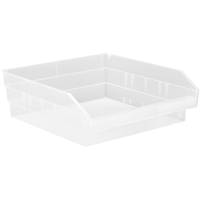 Shelf Bins, 11-1/8" W x 4" H x 11-5/8" D, Clear, 30 lbs. Capacity Groupe Belzile Dickner